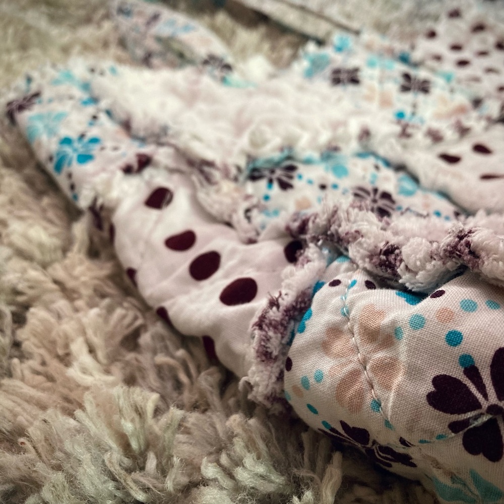Women’s White Teal Brown Polka Tote